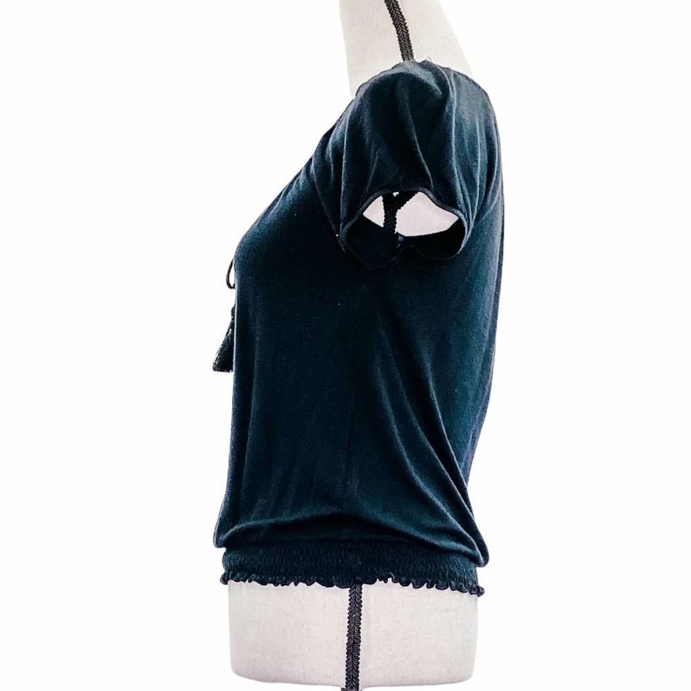 Inc International Concepts Solid Black Short Slee… - image 3